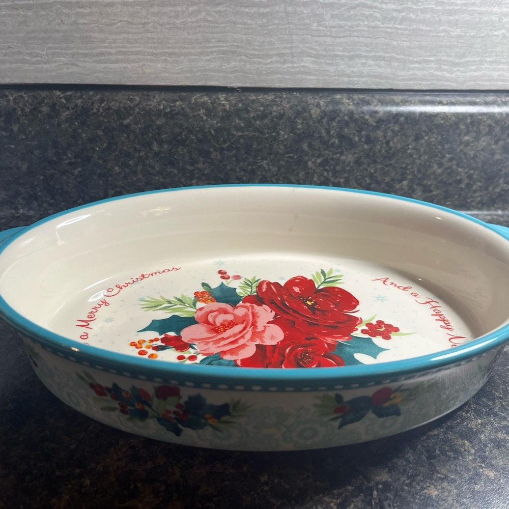 The Pioneer Woman Floral Ceramic Baking Dish - Red and Blue